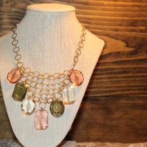 Pink & green beaded necklace ✨